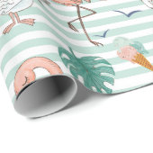 Roze Flamingo's  Inpakpapier (Rol Hoek)