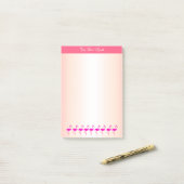 Roze flamingo's & kalligrafie op roze zonnebril post-it® notes (Op bureau)