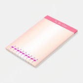 Roze flamingo's & kalligrafie op roze zonnebril post-it® notes (Schuin)