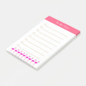 Roze flamingo's & kalligrafie op wit gelinieerd post-it® notes (Schuin)