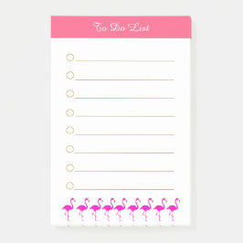 Roze flamingo's & kalligrafie op wit gelinieerd post-it® notes