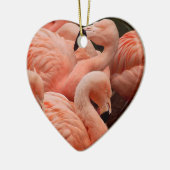 Roze flamingos keramisch ornament (Links)