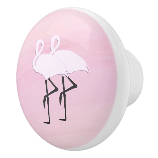 Roze Flamingo's Keramische Knop (Rechts)