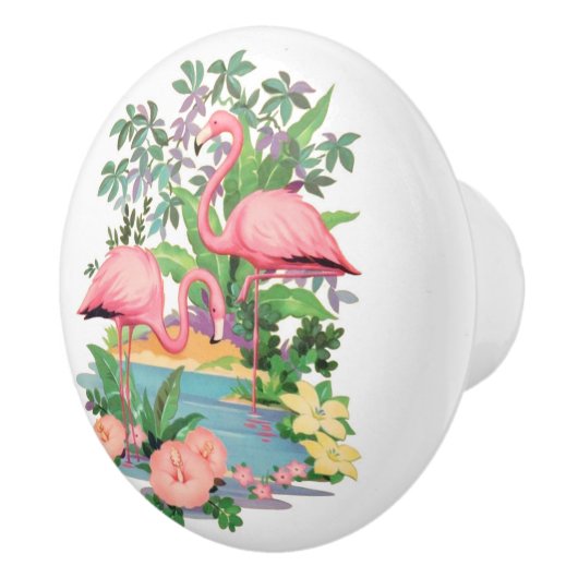 Roze flamingos keramische wasmachine of kast keramische knop (Rechts)