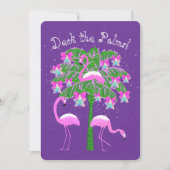 Roze Flamingo's Kerstboom Gepersonaliseerd Kaart (Voorkant)