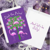Roze Flamingo's Kerstboom Gepersonaliseerd Kaart
