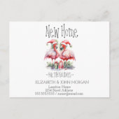 Roze Flamingo's Kerstmannenhoed Geschenken Nieuw A Aankondigingskaart (Voorkant)