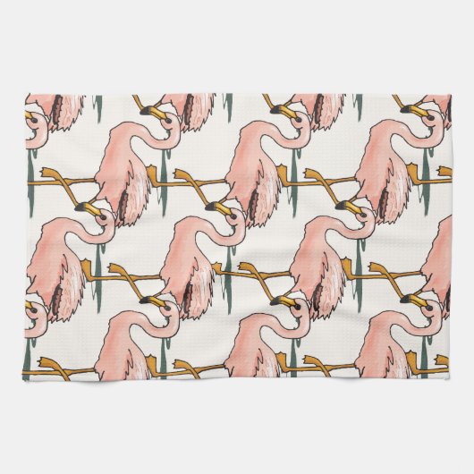 Roze Flamingos Kitchen Towelen Theedoek (Horizontaal)