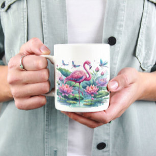 Roze Flamingo's Koffiemok