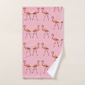 Roze flamingos Kunst op de set handdoeken (Handdoek)