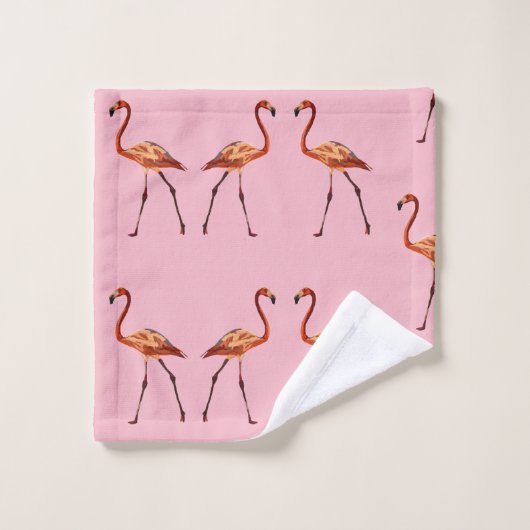 Roze flamingos Kunst op de set handdoeken (Wasdoekje)