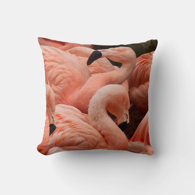 Roze flamingos kussen (Voorkant)