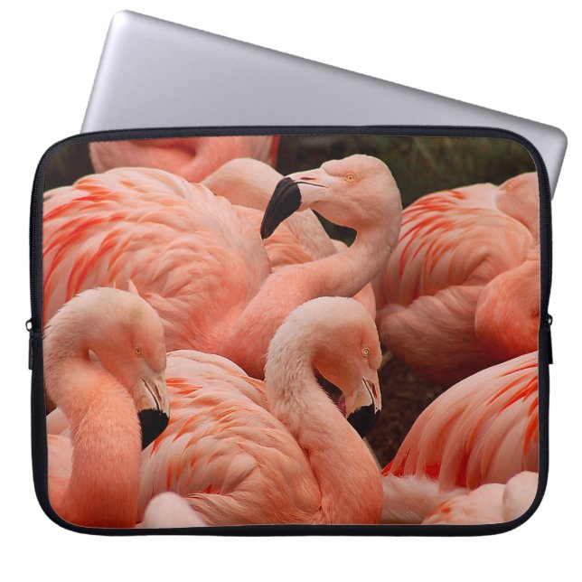 Roze flamingos laptop sleeve (Voorkant)