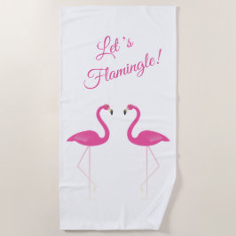 Roze flamingos, laten we de keukenhanddoek afknipp strandlaken