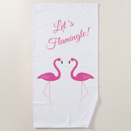 Roze flamingos, laten we de keukenhanddoek afknipp strandlaken (Voorkant)