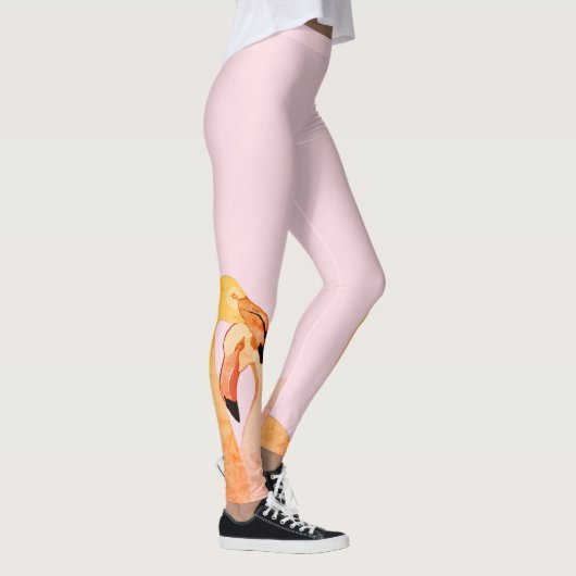 Roze Flamingo's Liefde Aangepaste Leggings (Rechts)