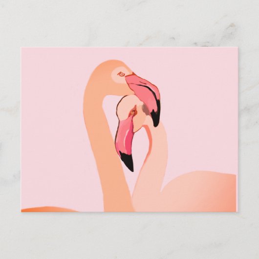Roze Flamingo's Liefde Briefkaart (Voorkant)