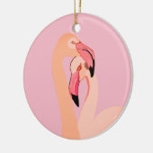 Roze Flamingo's Love Circle Ornament, Flamingo Keramisch Ornament (Links)