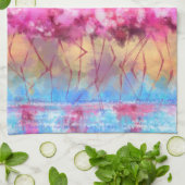 Roze flamingos Love Dance - Original Art Painting Theedoek (Gevouwen)