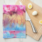 Roze flamingos Love Dance - Original Art Painting Theedoek (Quarter Fold)