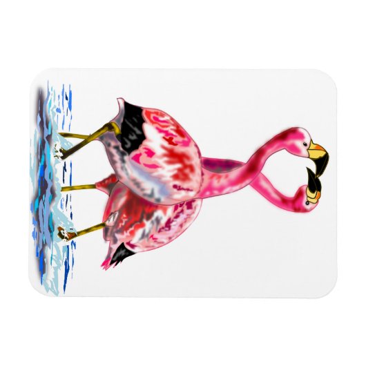 Roze Flamingos Magnet Magneet (Horizontaal)