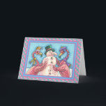 ROZE FLAMINGO'S MAKEN SNEEUWMAN, GRAPPIGE KERSTVOG FEESTDAGEN KAART<br><div class="desc">DWAAS FLAMINGO'S MAKEN ROZE SNEEUWMAN.  ZULLEN VAST PLEZIER BEZORGEN.  KERSTKAART/ENVELOPE Blanco *Aanpassen ... .Zoek Overeenkomstige Artikelen Susan Brack Designs</div>