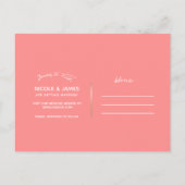 Roze Flamingo's Marmer Save the Date Aankondigingskaart (Achterkant)