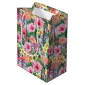 Roze Flamingo's  Medium Cadeauzakje (Achterkant Gekanteld)