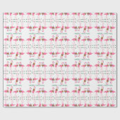 Roze flamingos Merry Kerstmis Pattern Cadeaupapier (Vlak)