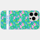 Roze Flamingo's met Monogram Case-Mate iPhone Case (Achterkant (horizontaal))