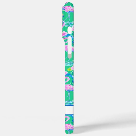 Roze Flamingo's met Monogram Case-Mate iPhone Case (Achterkant / Links)