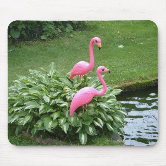 ROZE FLAMINGOS mousepad Muismat (Voorkant)