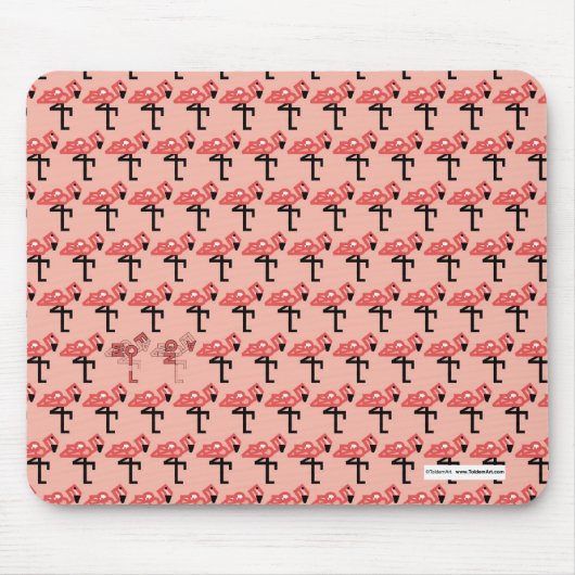 Roze Flamingos Mousepad Muismat (Voorkant)