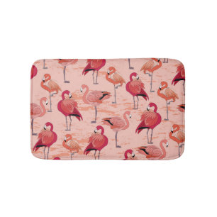 Roze Flamingo's: naadloos tropisch patroon Badmat
