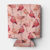 Roze Flamingo's: naadloos tropisch patroon Blikjeskoeler (Achterkant)