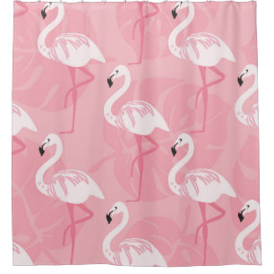 Roze flamingo's: naadloze illustratie. douchegordijn