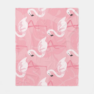 Roze flamingo's: naadloze  illustratie. fleece deken