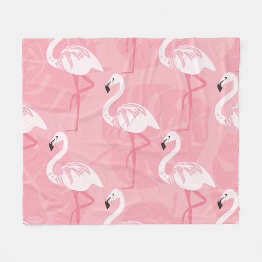 Roze flamingo's: naadloze  illustratie. fleece deken (Voorkant (Horizontaal))