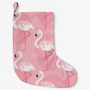 Roze flamingo's: naadloze illustratie. kleine kerstsok