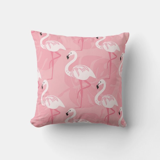 Roze flamingo's: naadloze  illustratie. kussen (Voorkant)