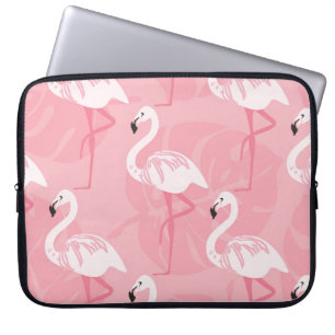 Roze flamingo's: naadloze illustratie. laptop sleeve