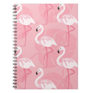 Roze flamingo's: naadloze illustratie. notitieboek