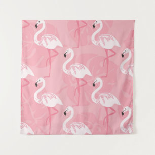 Roze flamingo's: naadloze  illustratie. wandkleed