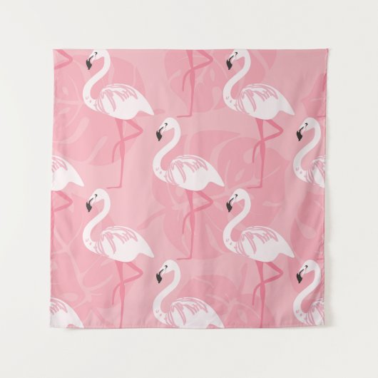 Roze flamingo's: naadloze  illustratie. wandkleed (Voorkant)