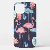Roze flamingos omgeven door lotusbloemen en pro Case-Mate iPhone case (Achterkant)