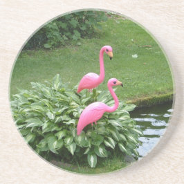 ROZE FLAMINGOS-onderzetter Zandsteen Onderzetter