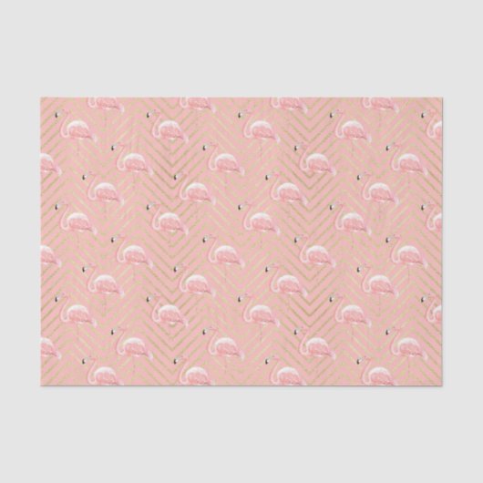 Roze Flamingo's (Ontwerp 13 Roze Serie) Tissuepapier (Voorkant)