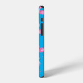 roze flamingos op aqua iPhone hoesje (Linkerkant)