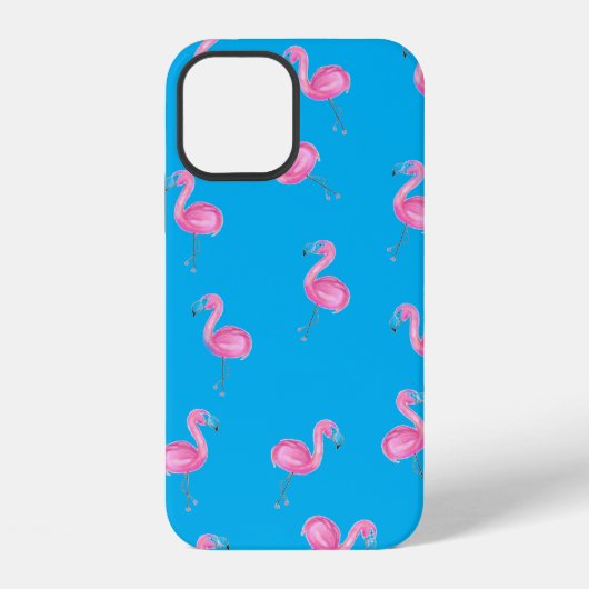 roze flamingos op aqua iPhone hoesje (Achterkant)