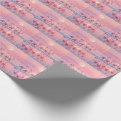 Roze flamingo's op een roze strand cadeaupapier (Hoek)